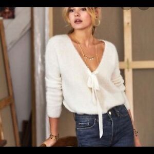 Sézane Edgar Mohair Wool Blend Sweater. Size: S. Color: Cream.